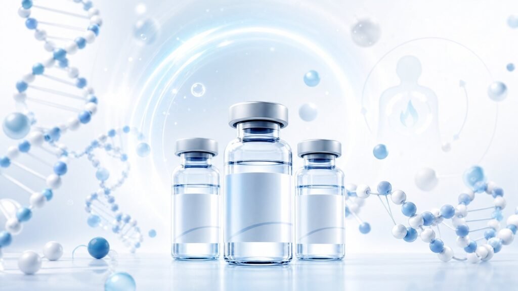 GLP-1 výzkumné peptidy retatrutide semaglutide tirzepatide koncept metabolismu