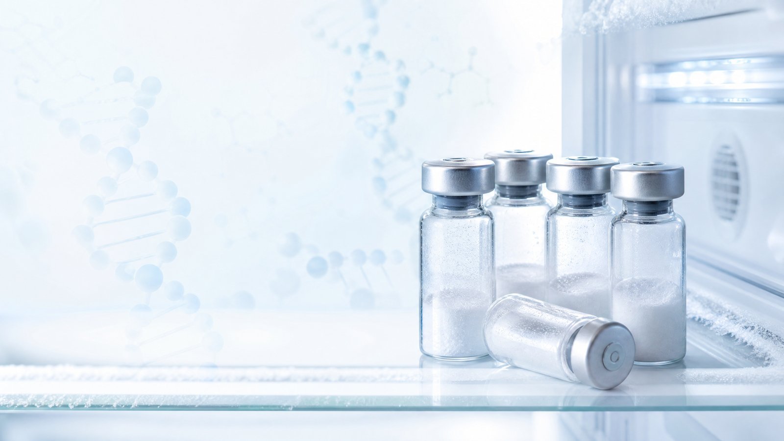 Correct storage of research peptides in a refrigerator with vials